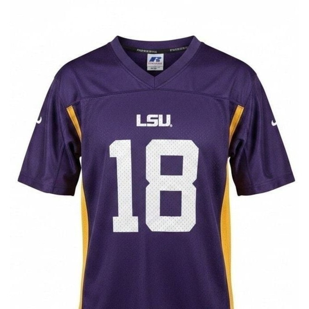 Russell Athletic LSU Tigers #18 Youth Football Jersey Purple Size Youth 10/12